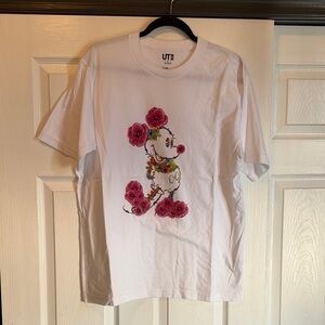 Uniqlo Mickey Stands Floral Short Sleeve Tee